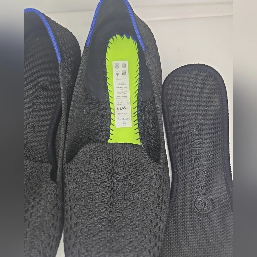 Rothy’s The Loafer Black Honeycomb Woven Loafers Size 7.5